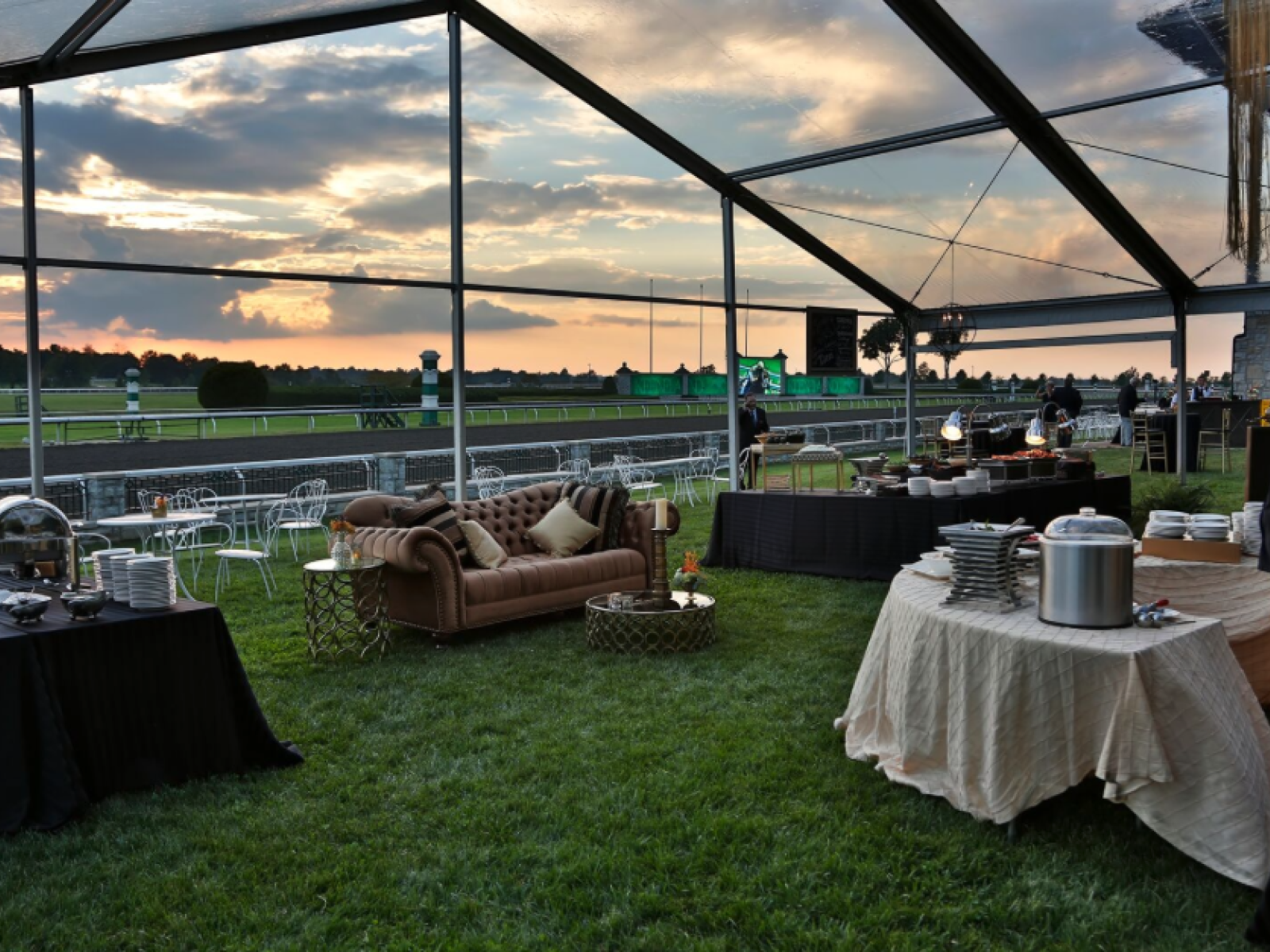Tent overlooking Racetrackelite Club lawn
